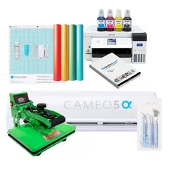 SILHOUETTE - Cameo 5 Alpha White + Estampadora 20cm X 30cm + Impresora F170
