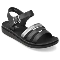 NEW WALK - Sandalia Plana de Mujer Plateado