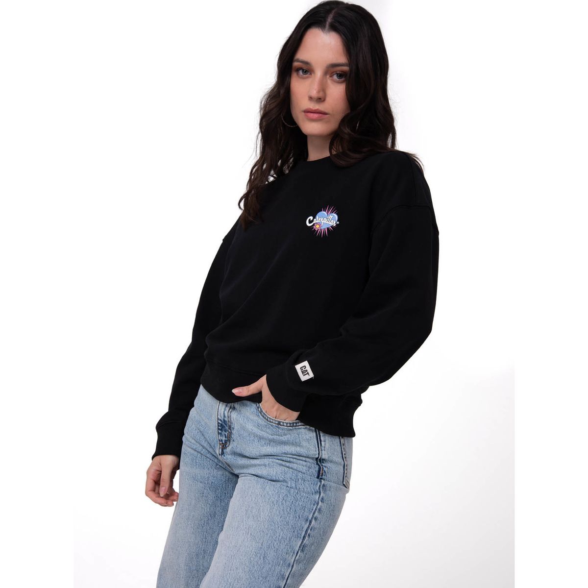 CAT - Polerón Mujer French Terry Negro CAT