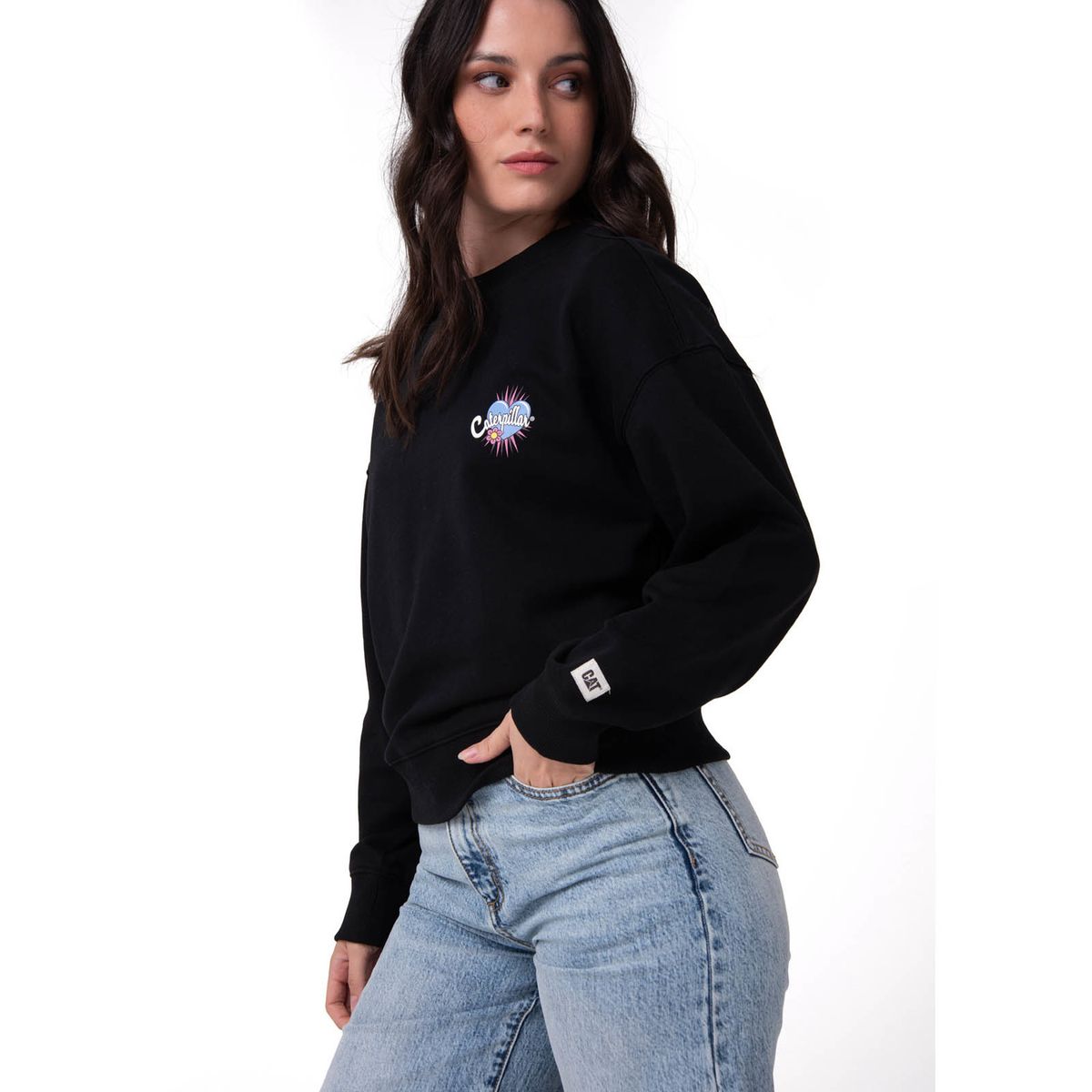 CAT - Polerón Mujer French Terry Negro CAT