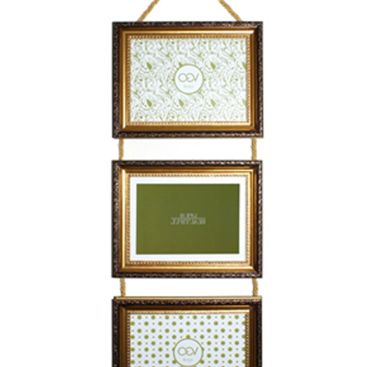 VGO - Marco Triple plástico brilloso Dorado 10x15 cm  3F Dorado Vgo