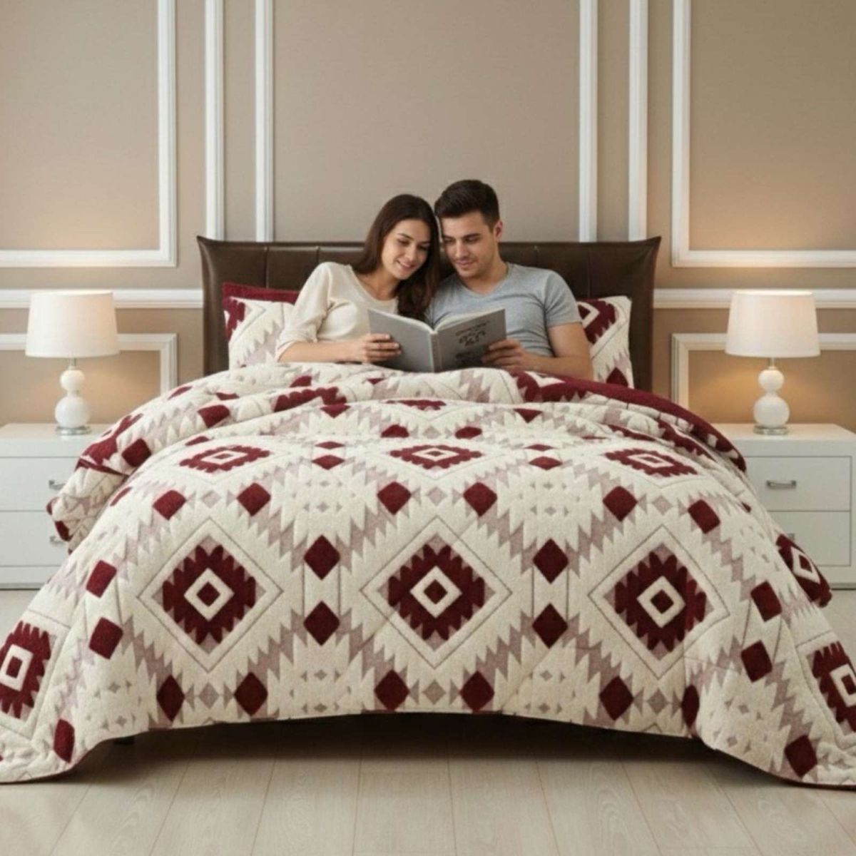 GENERICO - Cubrecama 2 Plazas Chiporro Diseño Jacquard Extra Suave