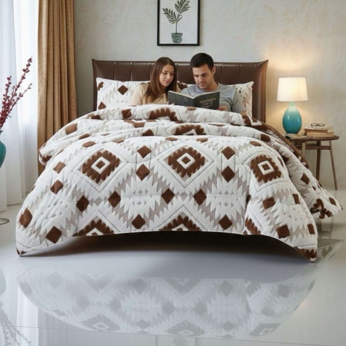 GENERICO - Cubrecama 2 Plazas Chiporro Diseño Jacquard Extra Suave