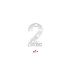 GENERICO - Numero con luz led 2 Blanco