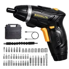 BROOKLYN - Atornillador Inalambrico Carga USB + 45 Accesorios