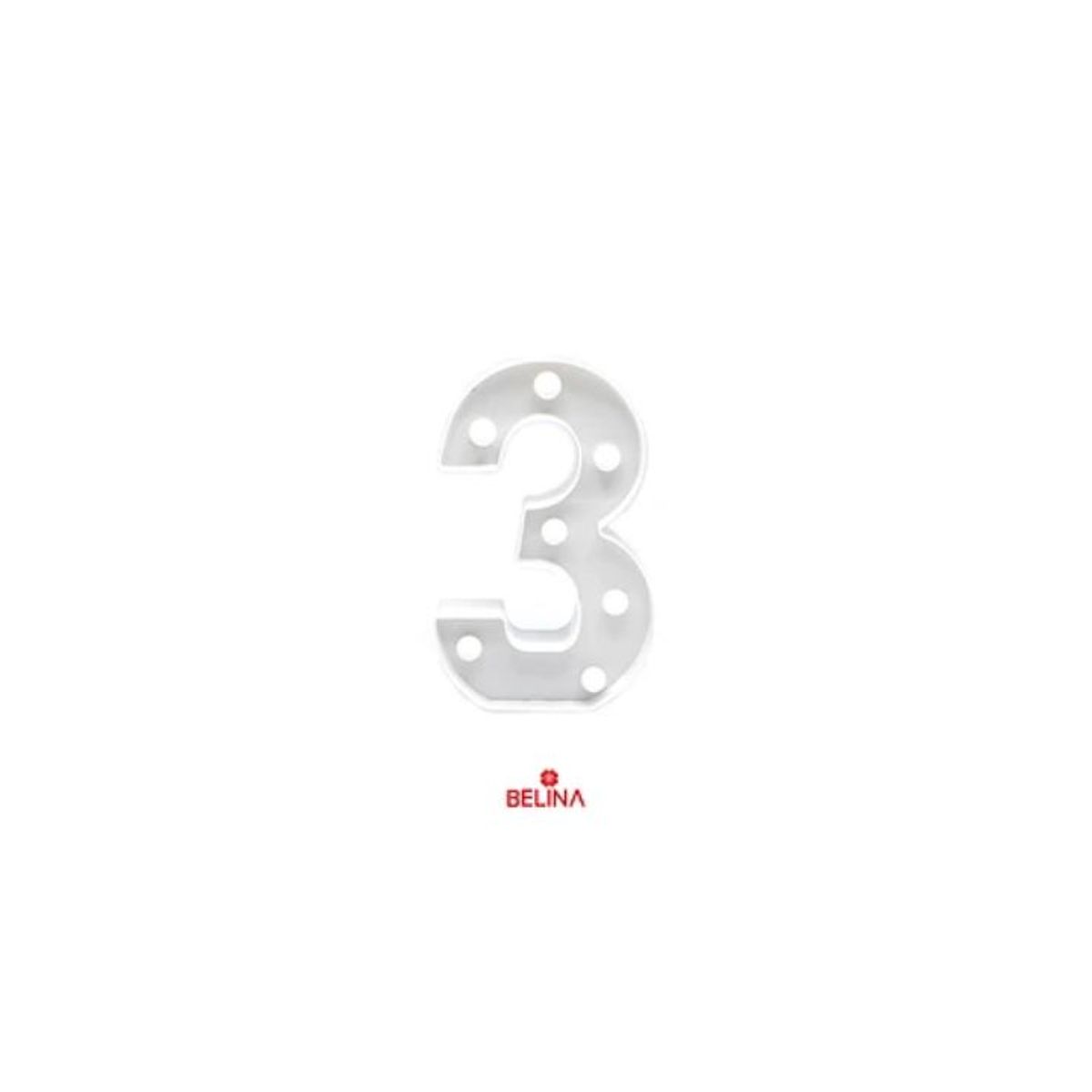 GENERICO - Numero con luz led 3 Blanco