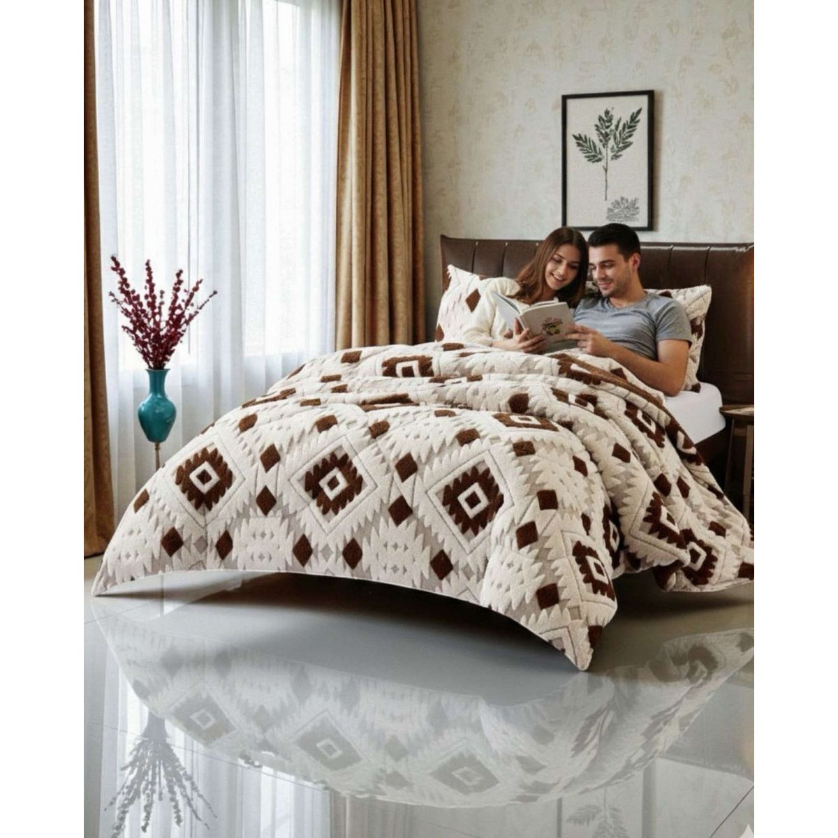 GENERICO - Cubrecama King Chiporro Diseño Jacquard Térmico Suave