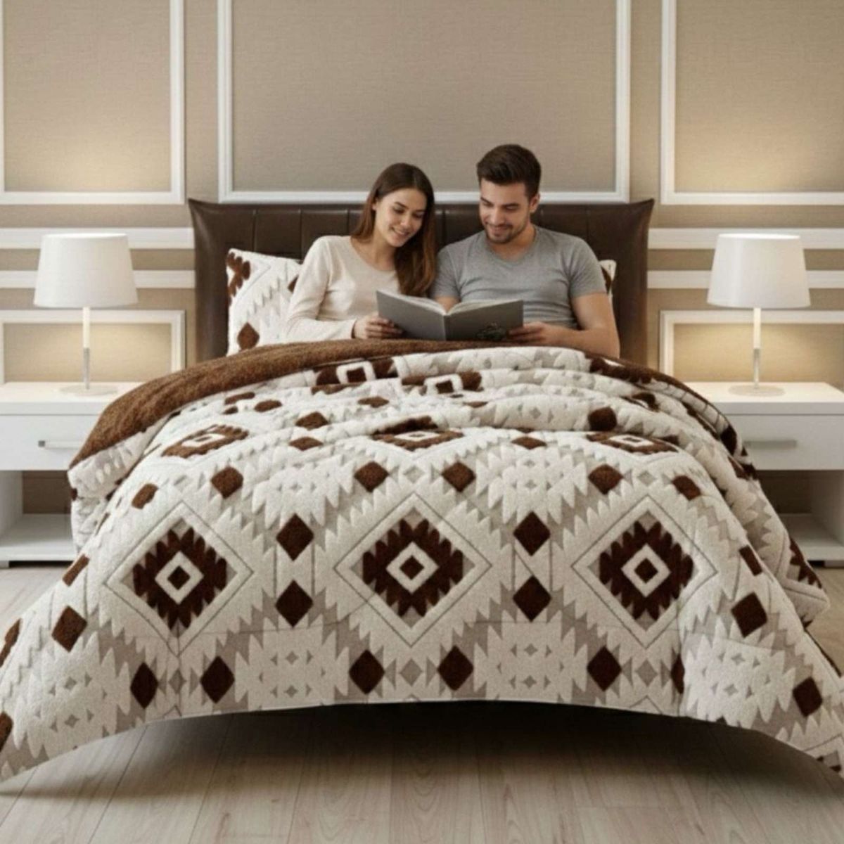 GENERICO - Cubrecama King Chiporro Diseño Jacquard Térmico Suave