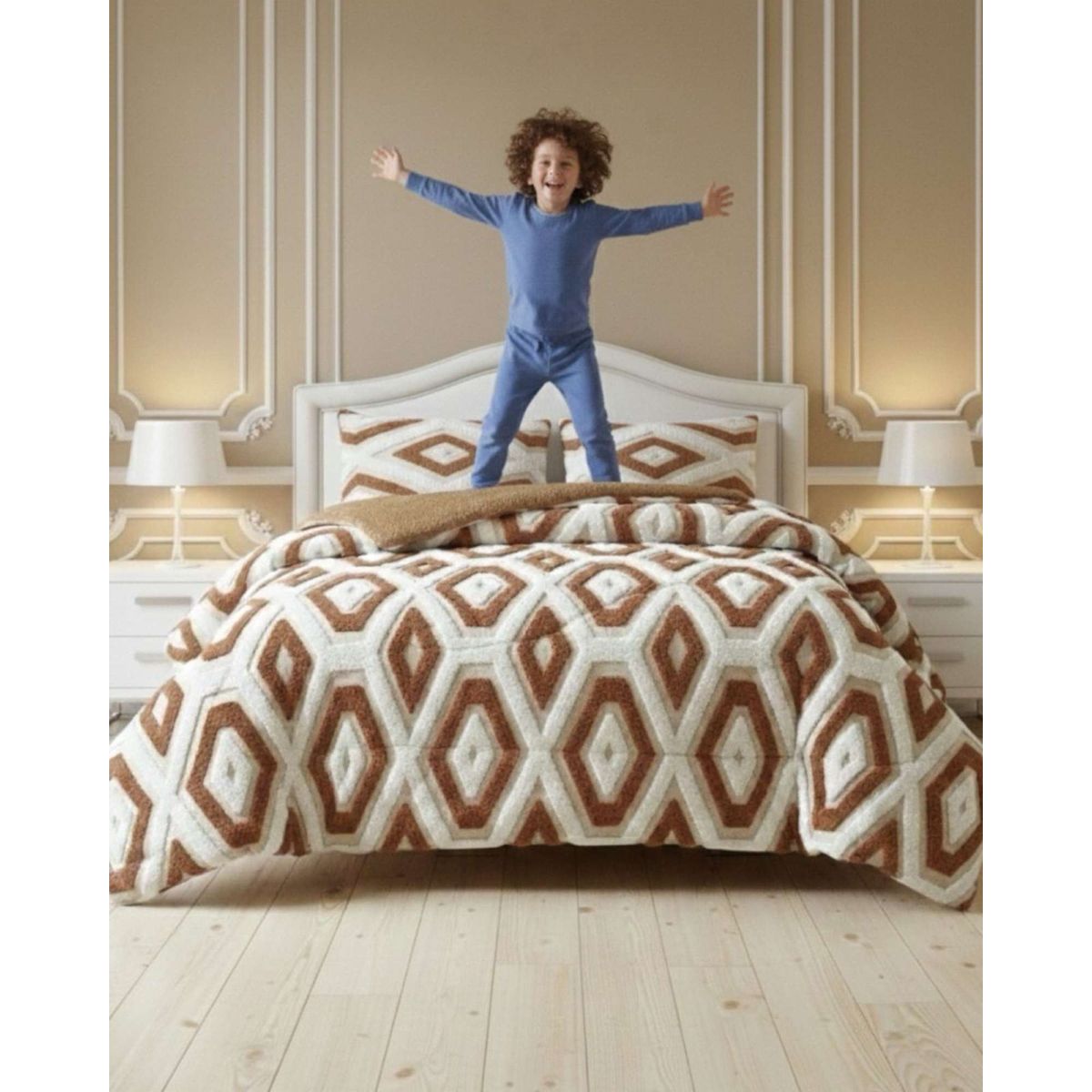 GENERICO - Cubrecama King Chiporro Diseño Jacquard Térmico Suave