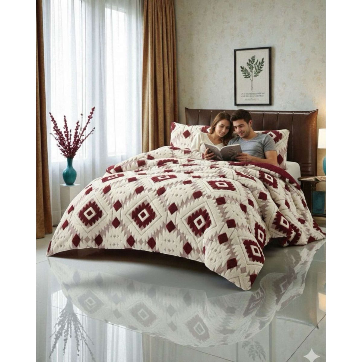 GENERICO - Cubrecama King Chiporro Diseño Jacquard Térmico Suave