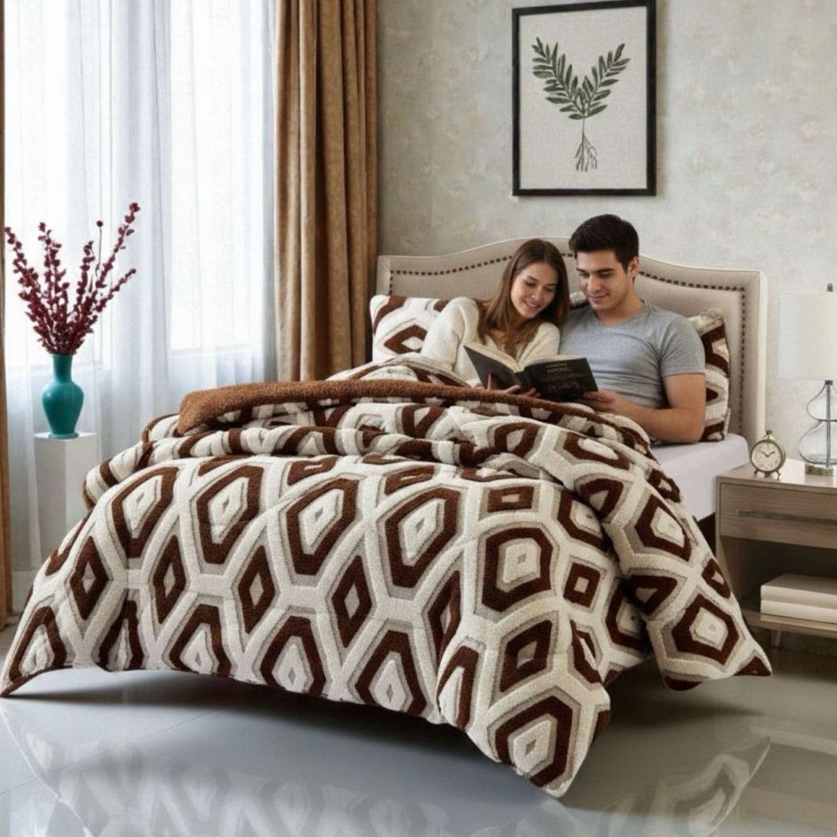 GENERICO - Cubrecama King Chiporro Diseño Jacquard Térmico Suave