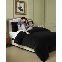 GENERICO - Plumón Cubrecama 2 plazas Sherpa Peludo Invierno Diseño Suave