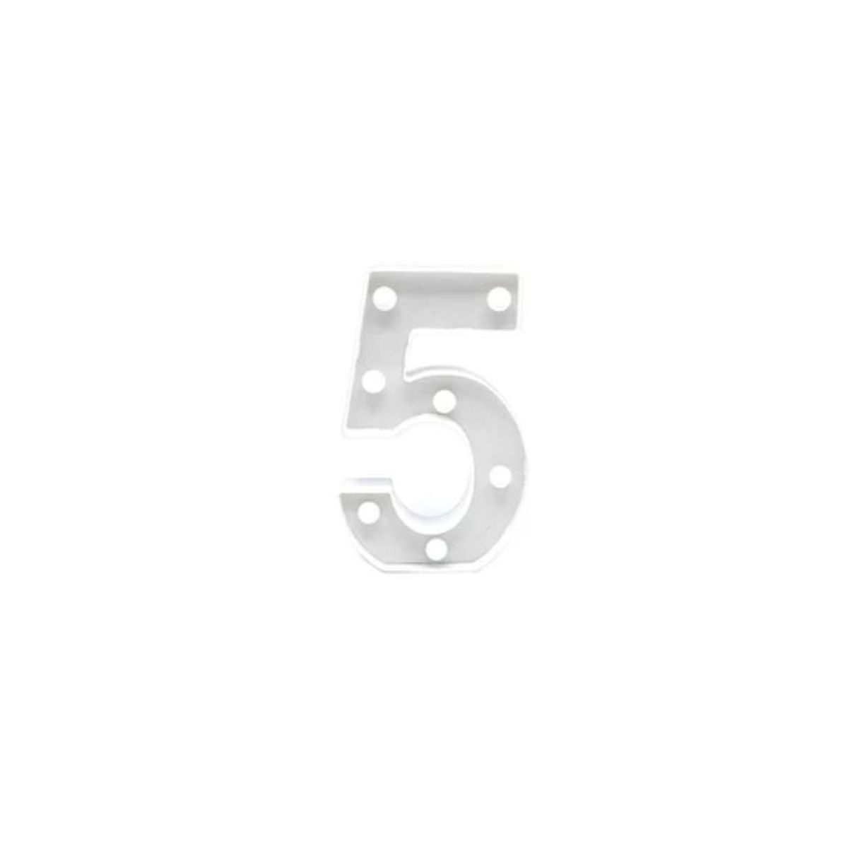 GENERICO - Numero con luz led 5 Blanco
