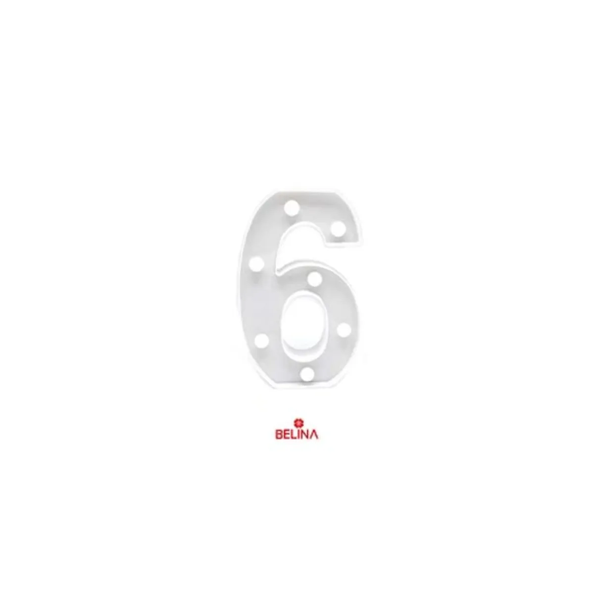 GENERICO - Numero con luz led 6 Blanco