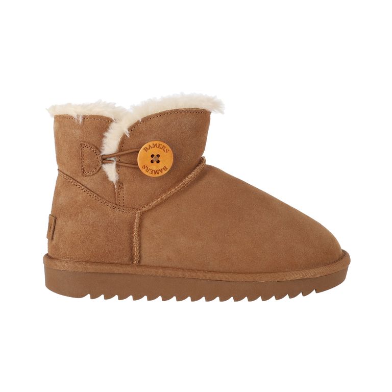 Botas Mujer Cuero Blast Button Short Caramel