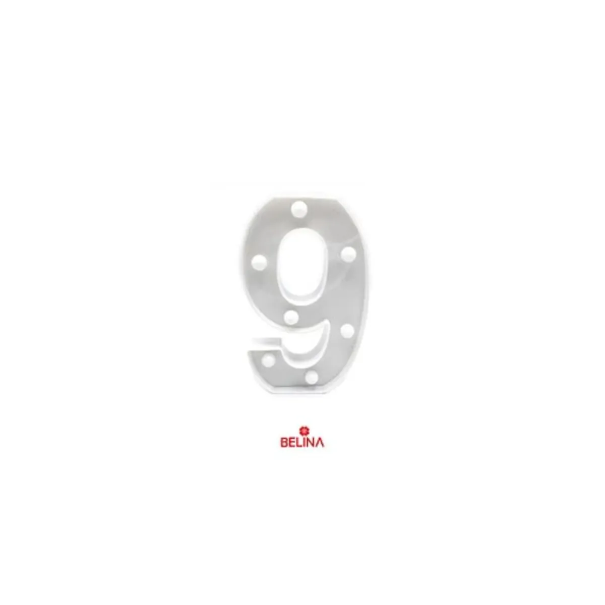 GENERICO - Numero con luz led 9 Blanco
