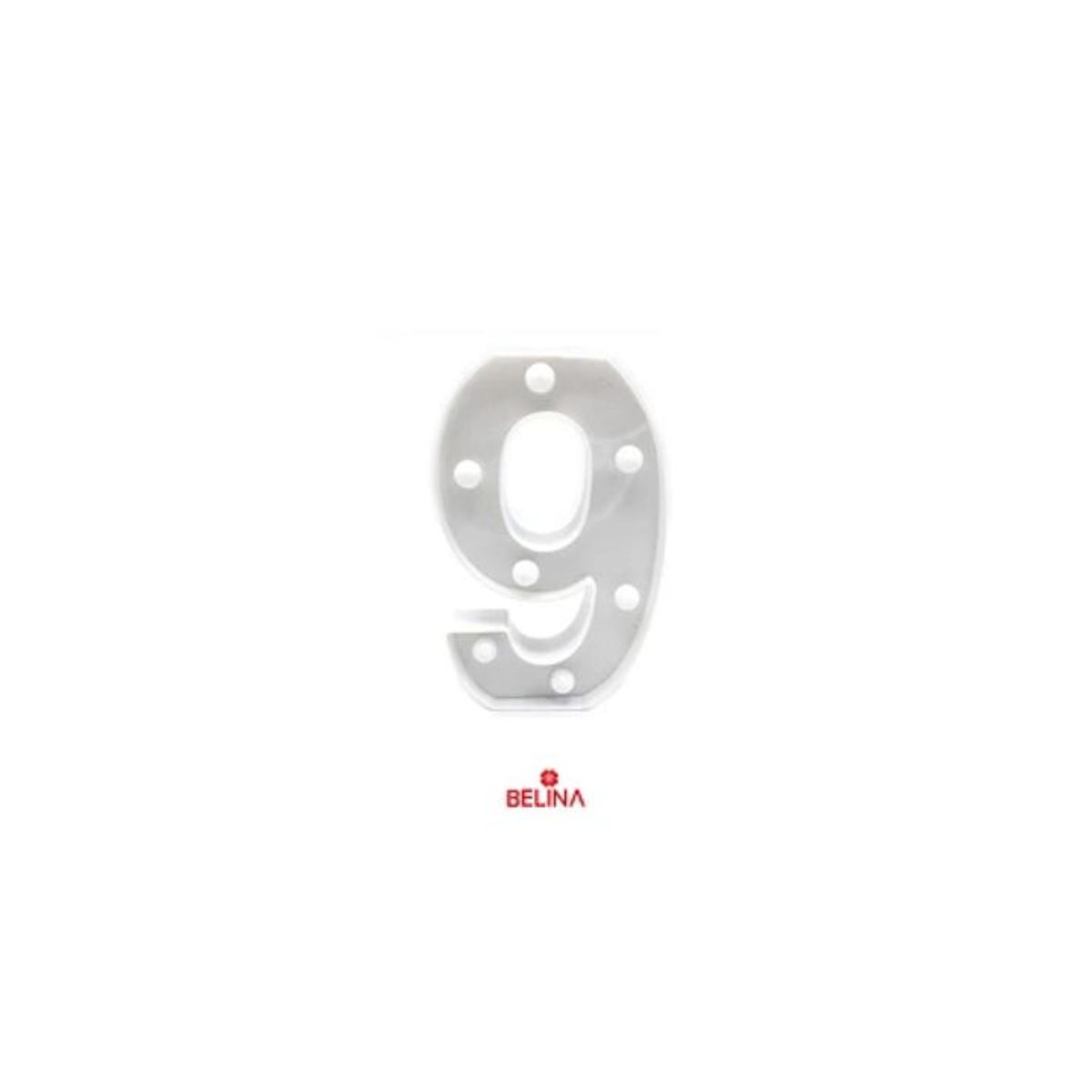 GENERICO - Numero con luz led 9 Blanco
