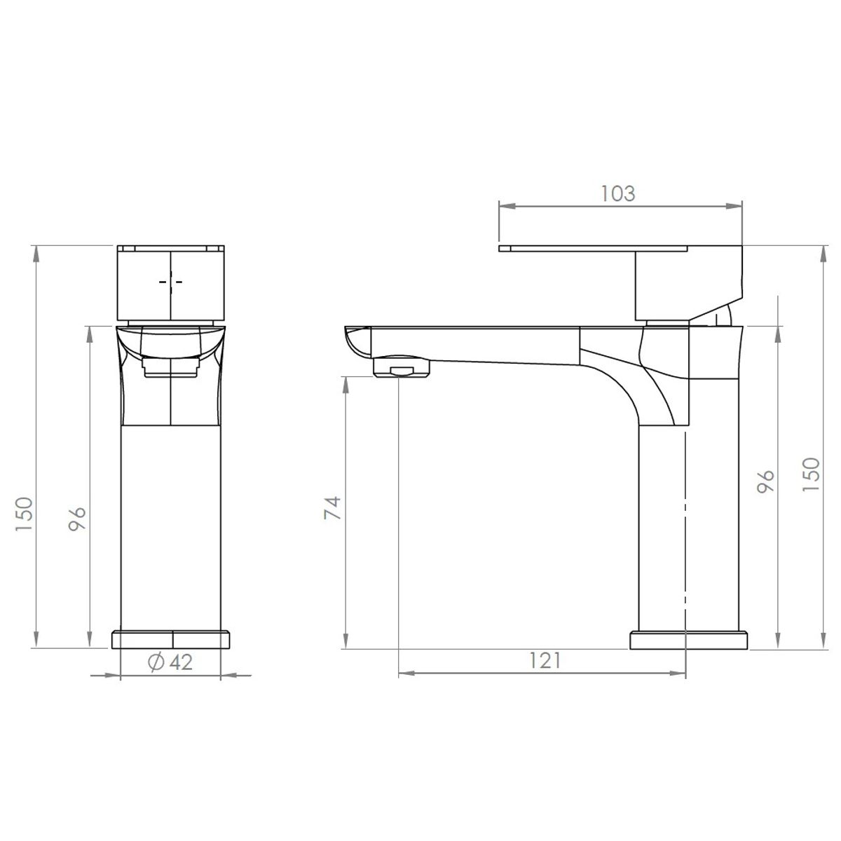 STRETTO - Monomando Llave Grifo Para Lavamanos Lavatorio Modelo Bruna Marca Stretto Color Cromo Cromado