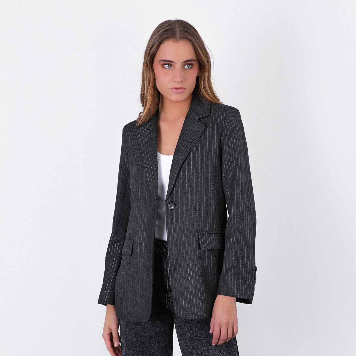 RAINDOOR - Blazer Raya Lurex Gris Mujer Raindoor