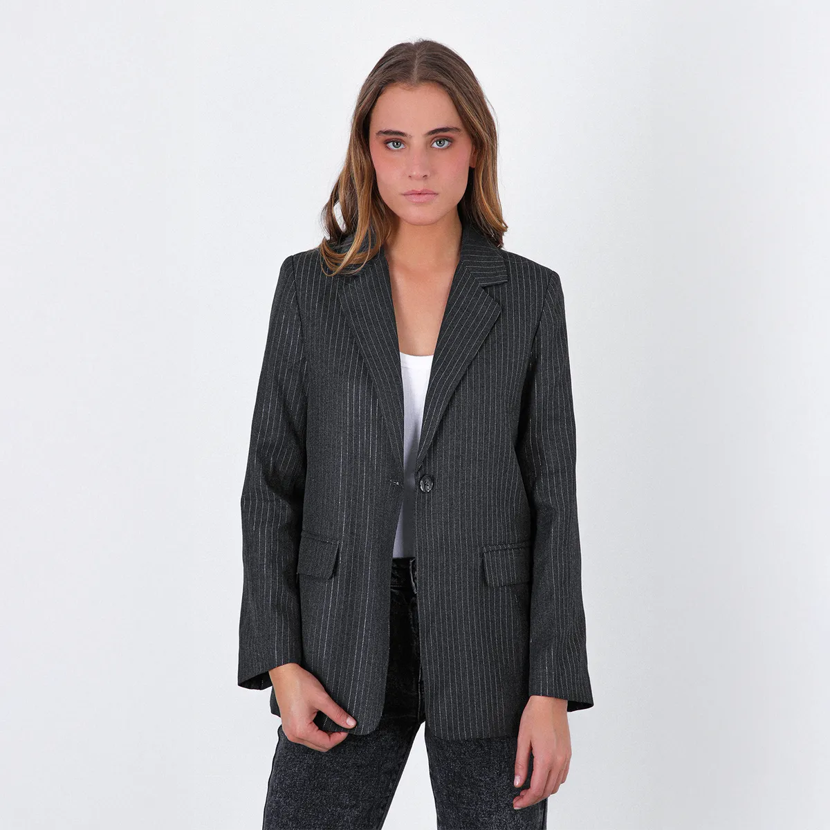 RAINDOOR - Blazer Raya Lurex Gris Mujer Raindoor