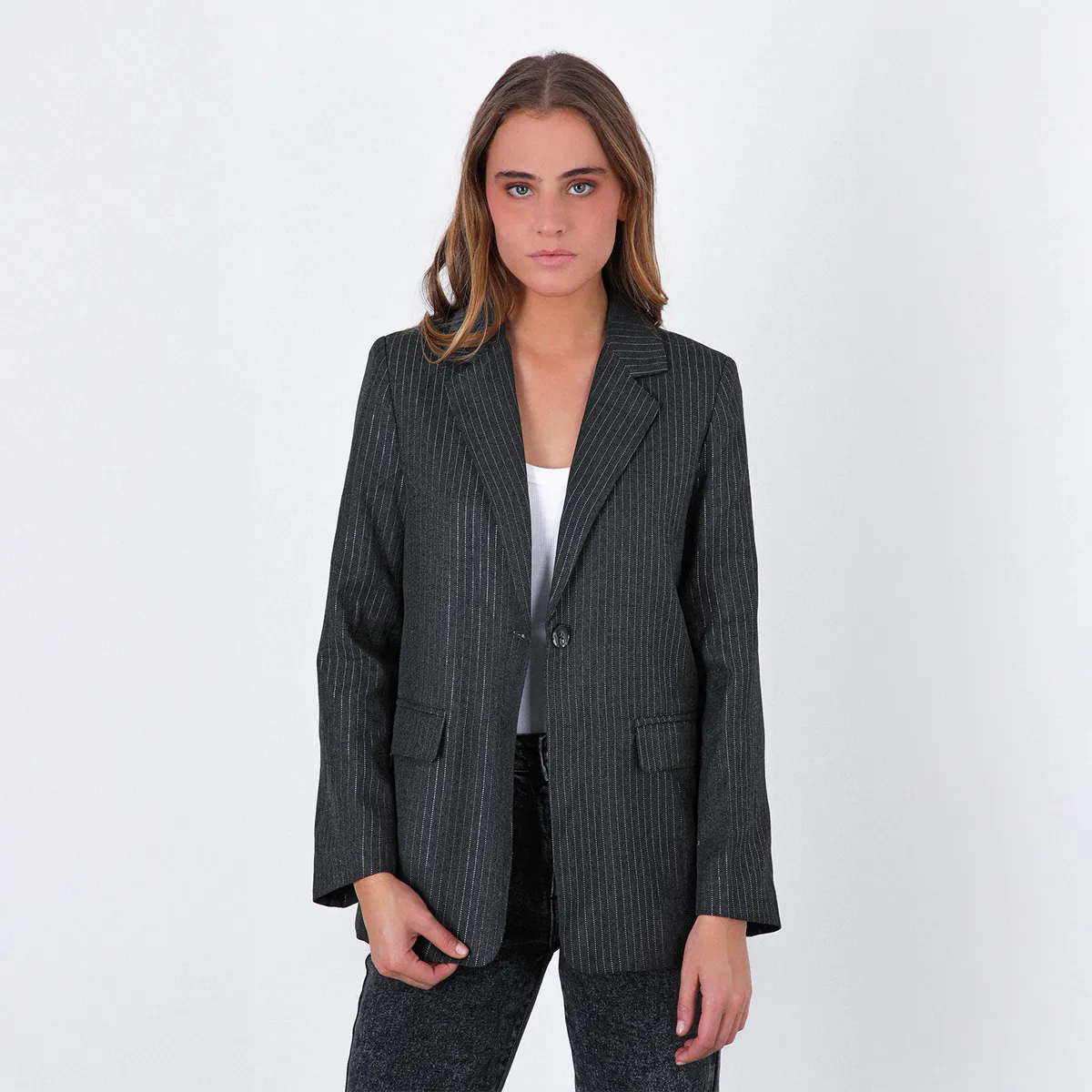 RAINDOOR - Blazer Raya Lurex Gris Mujer Raindoor