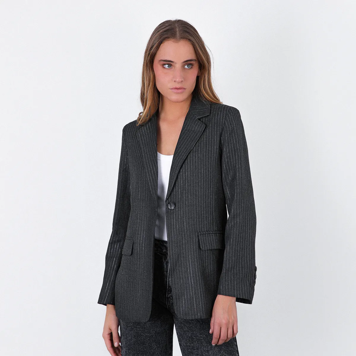 RAINDOOR - Blazer Raya Lurex Gris Mujer Raindoor