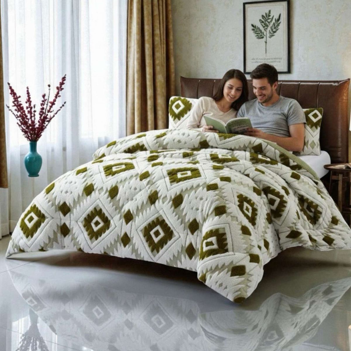 GENERICO - Cubrecama King Chiporro Diseño Jacquard Térmico Suave