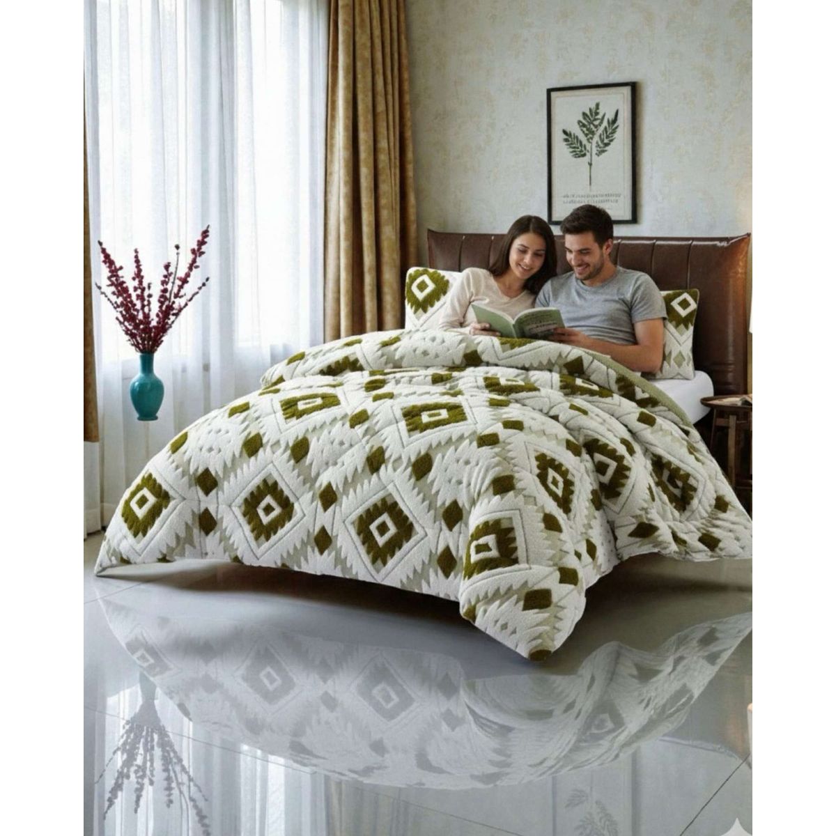 GENERICO - Cubrecama King Chiporro Diseño Jacquard Térmico Suave