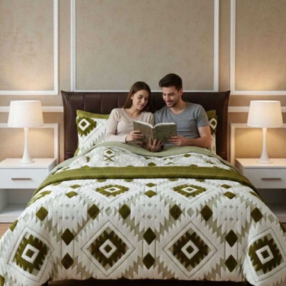 GENERICO - Cubrecama King Chiporro Diseño Jacquard Térmico Suave