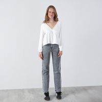 Pantalón Slim Mom Andorra Gris R Mujer