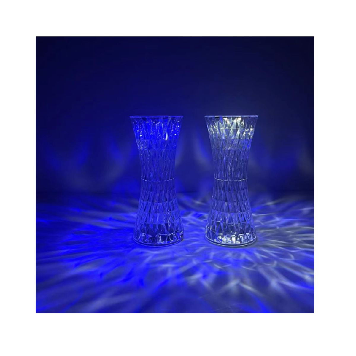 GENERICO - Lámpara de Mesa LED Touch de Cristal  Recargable USB con Multicolores RGB