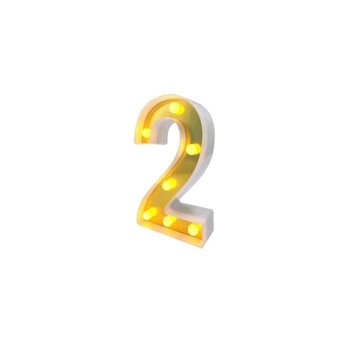 GENERICO - Numero con luz led 2 Dorado