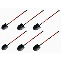 GENERAL - Set 06und Pala Punta Huevo Mango Fibra De Vidrio Largo Grosver