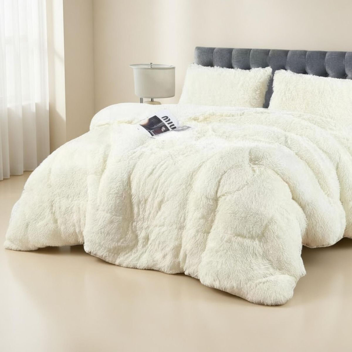 GENERICO - Cobertor Peludo Con Chiporro 2 Plaza + 2 Fundas Almohada - Multicolor - 2 Plazas