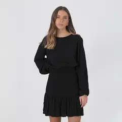 RAINDOOR - Vestido Panal Negro