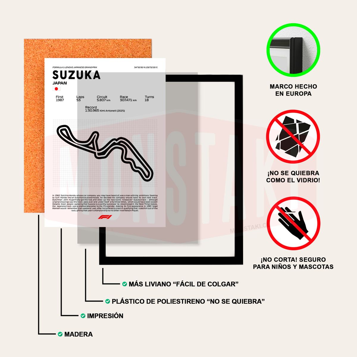 GENERICO - Cuadro Formula 1 Suzuka Japón Grand Prix