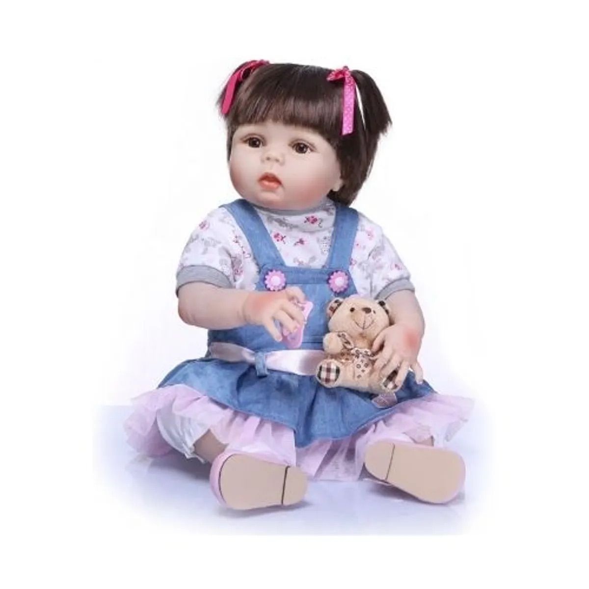 MUÑECAS REBORN - Muñeca Con Jardinera Bebe Reborn De Silicona Realista