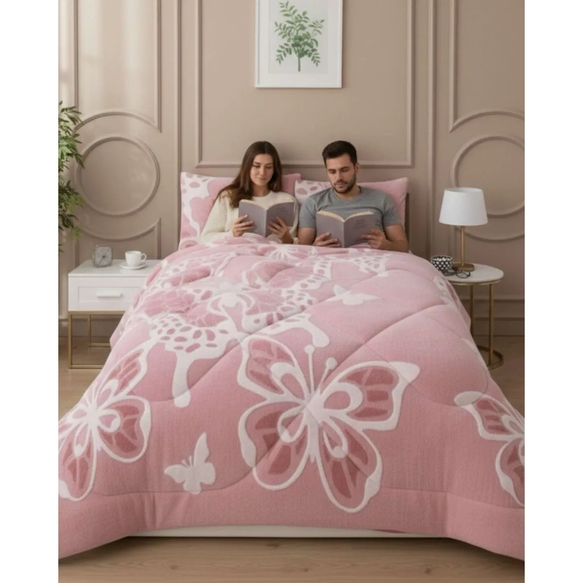GENERICO - Cubrecama Chiporro Diseño Jacquard 2 plazas Otoño-Invierno