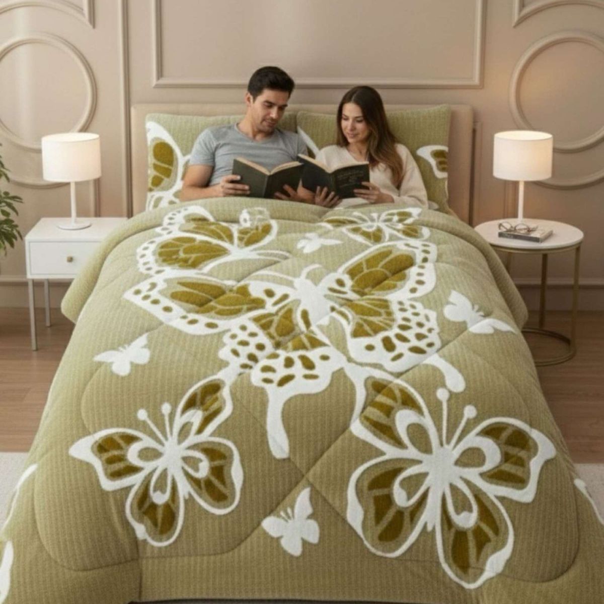 GENERICO - Cubrecama King Chiporro Diseño Mariposa Térmico Suave