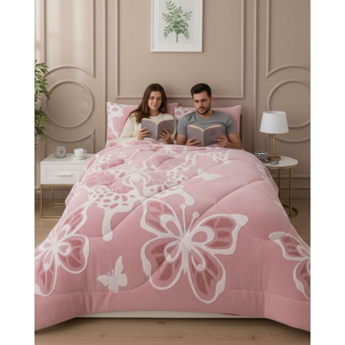 GENERICO - Cubrecama King Chiporro Diseño Mariposa Térmico Suave