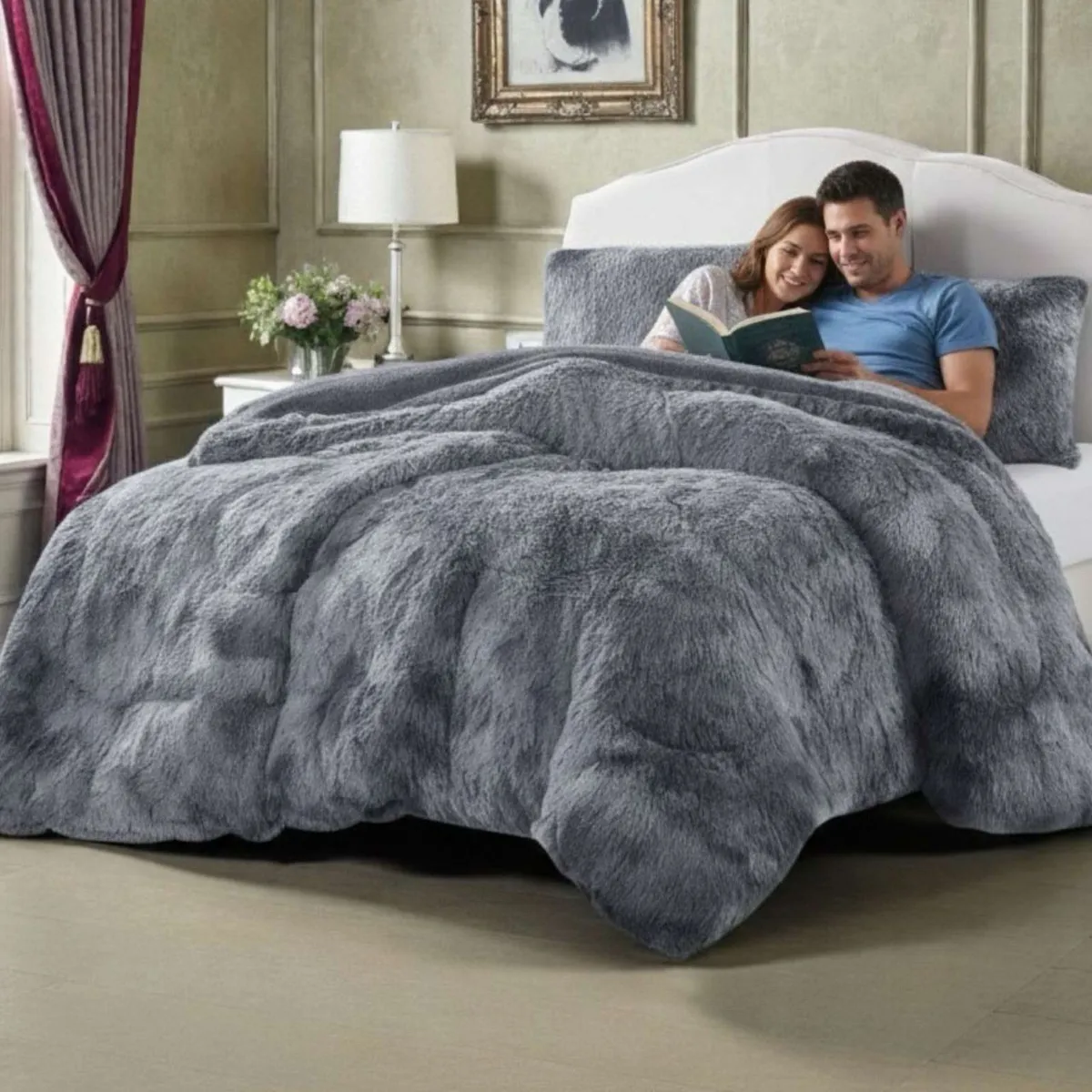 GENERICO - Cubrecama King Chiporro Peludo Premium 250x270 cm