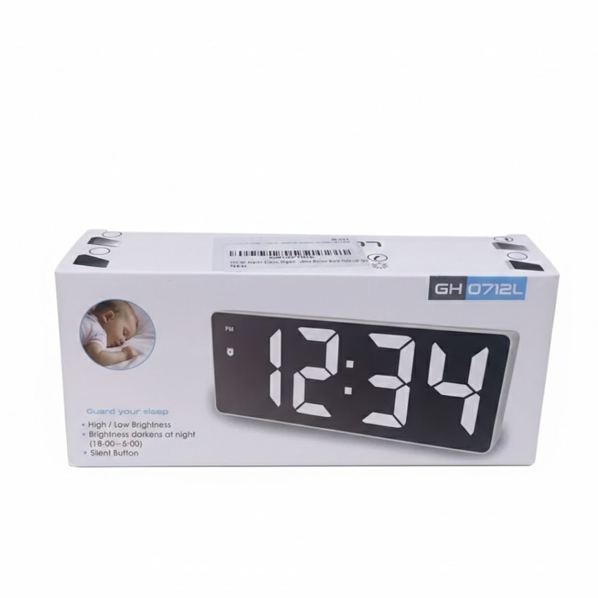 GENERICO - Espejo Led Electrónico De Brillo Ajustable Con Despertador Negro