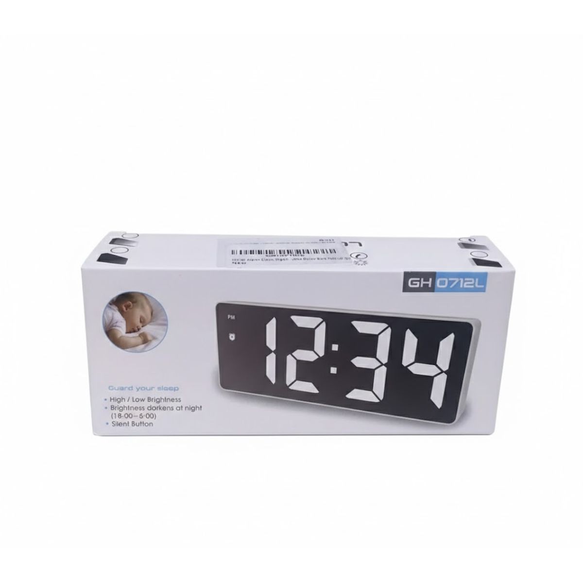 GENERICO - Espejo Led Electrónico De Brillo Ajustable Con Despertador Negro