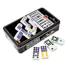 GENERICO - Domino Chancho 9 Juego Dominó Caja Metálica 55 Piezas Color