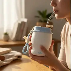 GENERICO - Vaso Térmico Para Café Acero Inoxidable 280ml Con Bombilla