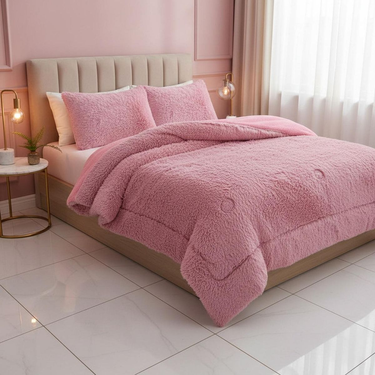 GENERICO - Cobertor Peludo Con Chiporro De 1.5 Plaza + 1 Funda Almohada - Multicolor - 1,5 Plazas