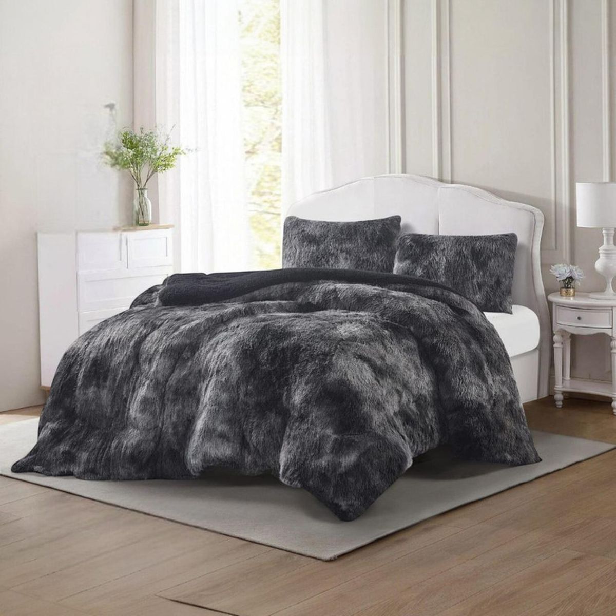 GENERICO - Cobertor Peludo Con Chiporro 2 Plaza + 2 Fundas Almohada - Multicolor - 2 Plazas_.