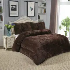 GENERICO - Cobertor Peludo Con Chiporro 2 Plaza + 2 Fundas Almohada - Multicolor - 2 Plazas