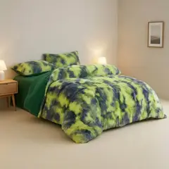 GENERICO - Cobertor Peludo Con Chiporro 2 Plaza + 2 Fundas Almohada - Multicolor - 2 Plazas