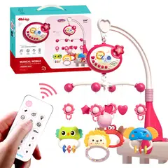 GENERICO - Móvil Bebé Musical Y Proyector De Luces 360 Para Cuna Rosado